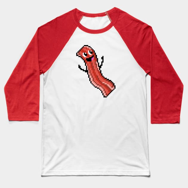 Pixel Bacon Baseball T-Shirt by DaTacoX